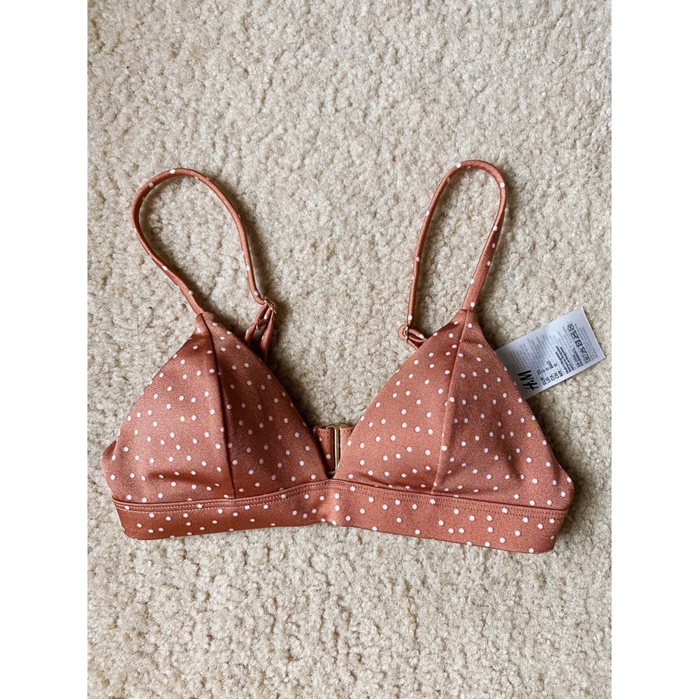 H&M Padded Polka Dot Triangle Bikini Top, Size 0